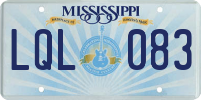 MS license plate LQL083