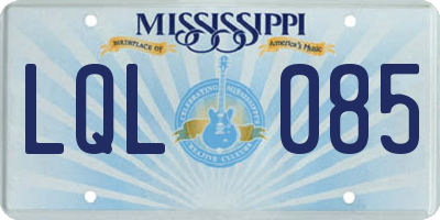 MS license plate LQL085