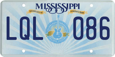 MS license plate LQL086