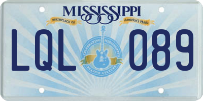 MS license plate LQL089