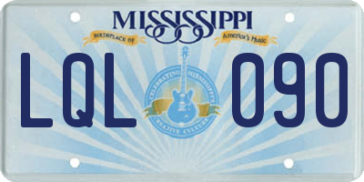 MS license plate LQL090