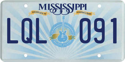MS license plate LQL091
