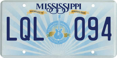 MS license plate LQL094