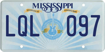 MS license plate LQL097