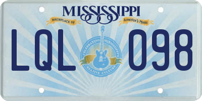 MS license plate LQL098