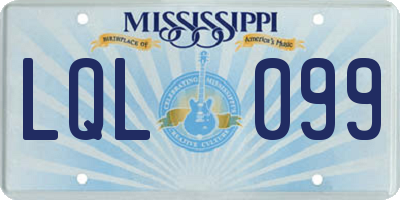 MS license plate LQL099