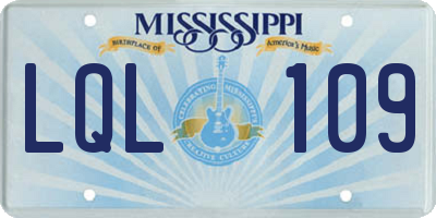 MS license plate LQL109