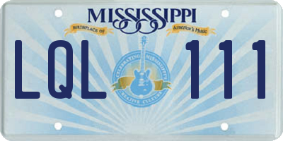 MS license plate LQL111