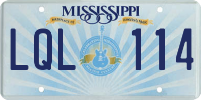 MS license plate LQL114