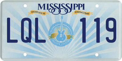 MS license plate LQL119