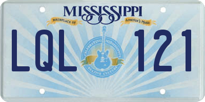 MS license plate LQL121