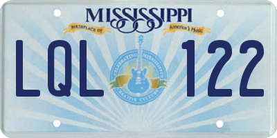 MS license plate LQL122