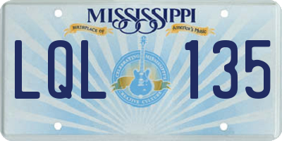 MS license plate LQL135