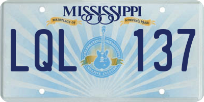 MS license plate LQL137