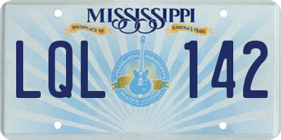 MS license plate LQL142