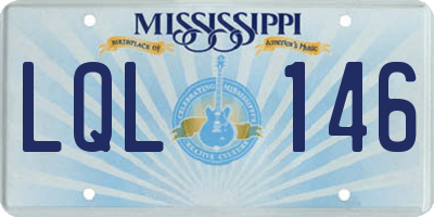 MS license plate LQL146