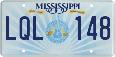 MS license plate LQL148