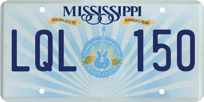 MS license plate LQL150