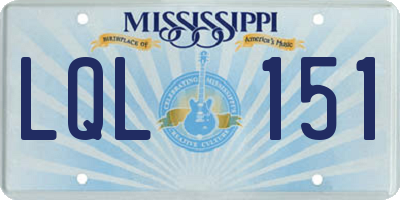 MS license plate LQL151