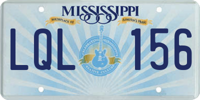 MS license plate LQL156