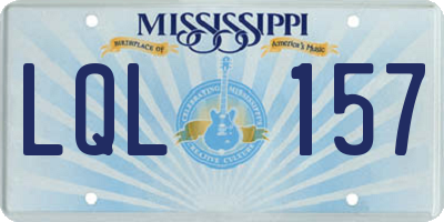MS license plate LQL157