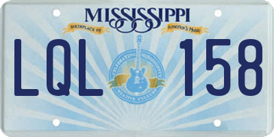 MS license plate LQL158