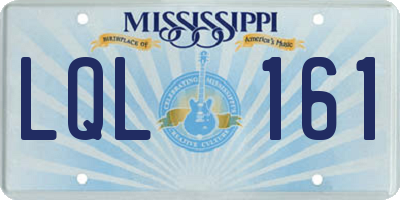 MS license plate LQL161