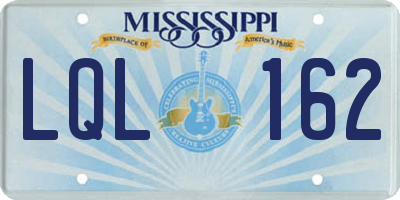 MS license plate LQL162