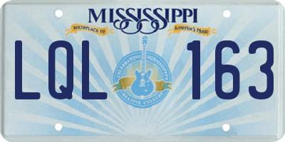 MS license plate LQL163