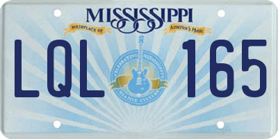 MS license plate LQL165