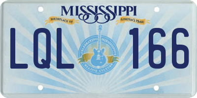 MS license plate LQL166
