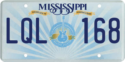 MS license plate LQL168