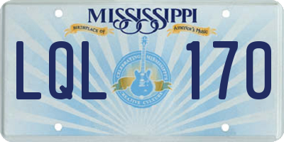 MS license plate LQL170