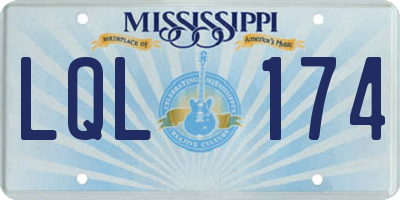 MS license plate LQL174