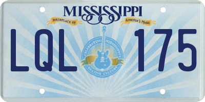 MS license plate LQL175