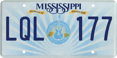 MS license plate LQL177