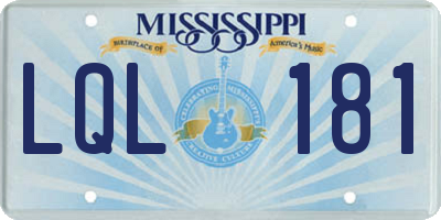 MS license plate LQL181