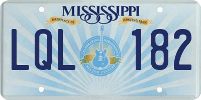 MS license plate LQL182