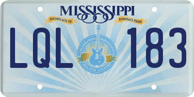 MS license plate LQL183