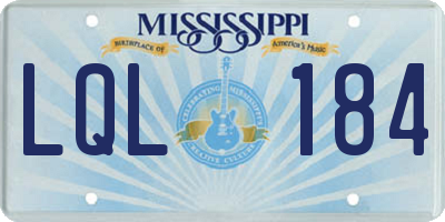 MS license plate LQL184