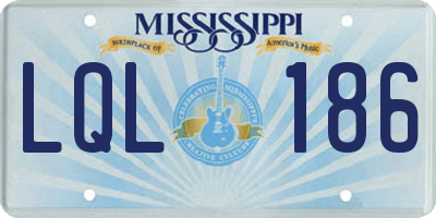 MS license plate LQL186