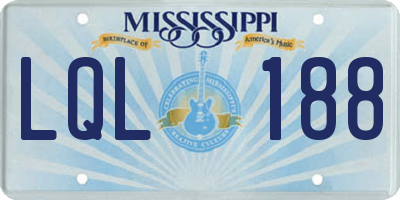MS license plate LQL188