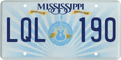MS license plate LQL190