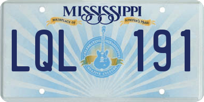 MS license plate LQL191