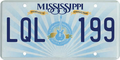 MS license plate LQL199