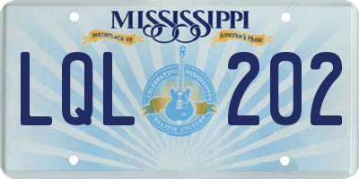 MS license plate LQL202