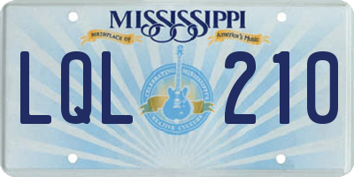 MS license plate LQL210