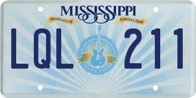 MS license plate LQL211