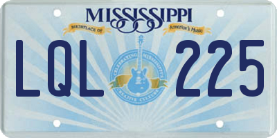 MS license plate LQL225