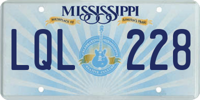MS license plate LQL228